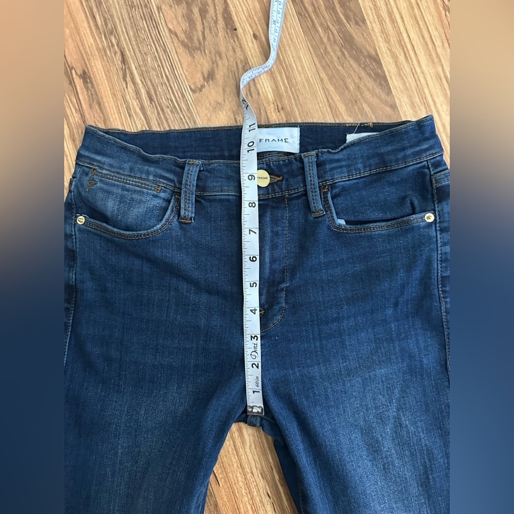 Frame Le High Skinny Jeans Dark Wash Blue Size 27 - Picture 10 of 11